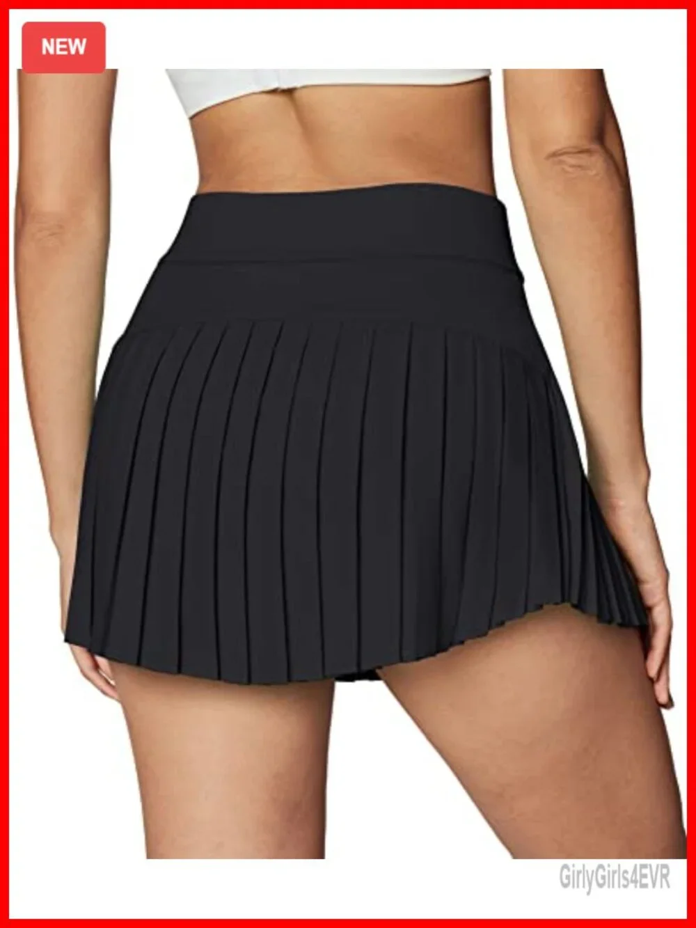 Pleated Tennis Skirt with Built-in Shorts, High Waist Athletic Skort, Pockets
